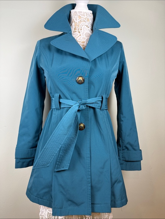 London Fog Jackets & Blazers - London Fog Teal Blue Classic Trench Coat Rain Jacket Petite XS PXS